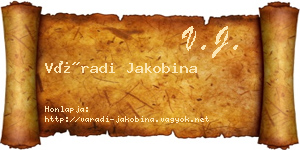 Váradi Jakobina névjegykártya